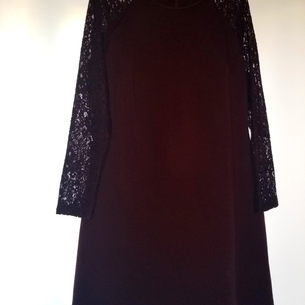 Tommy Hilfiger deep purple dress with lacy sleeves